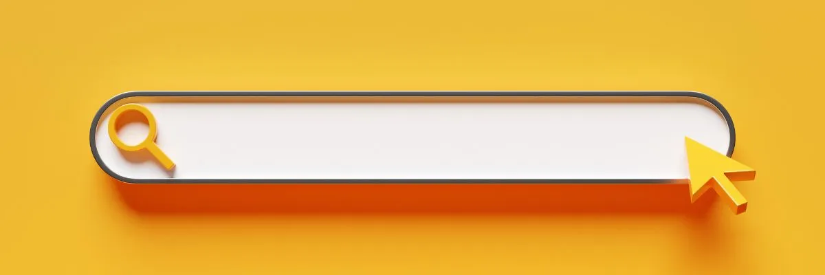 google search bar on yellow background