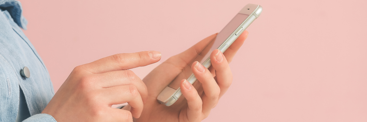 looking at mobile device